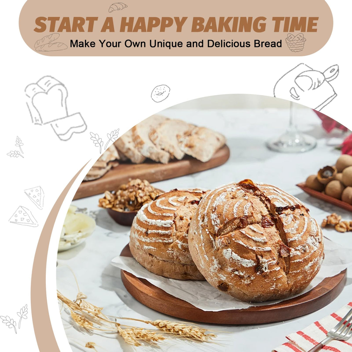 Sourdough Proofing Basket Gift Set (2 Count)