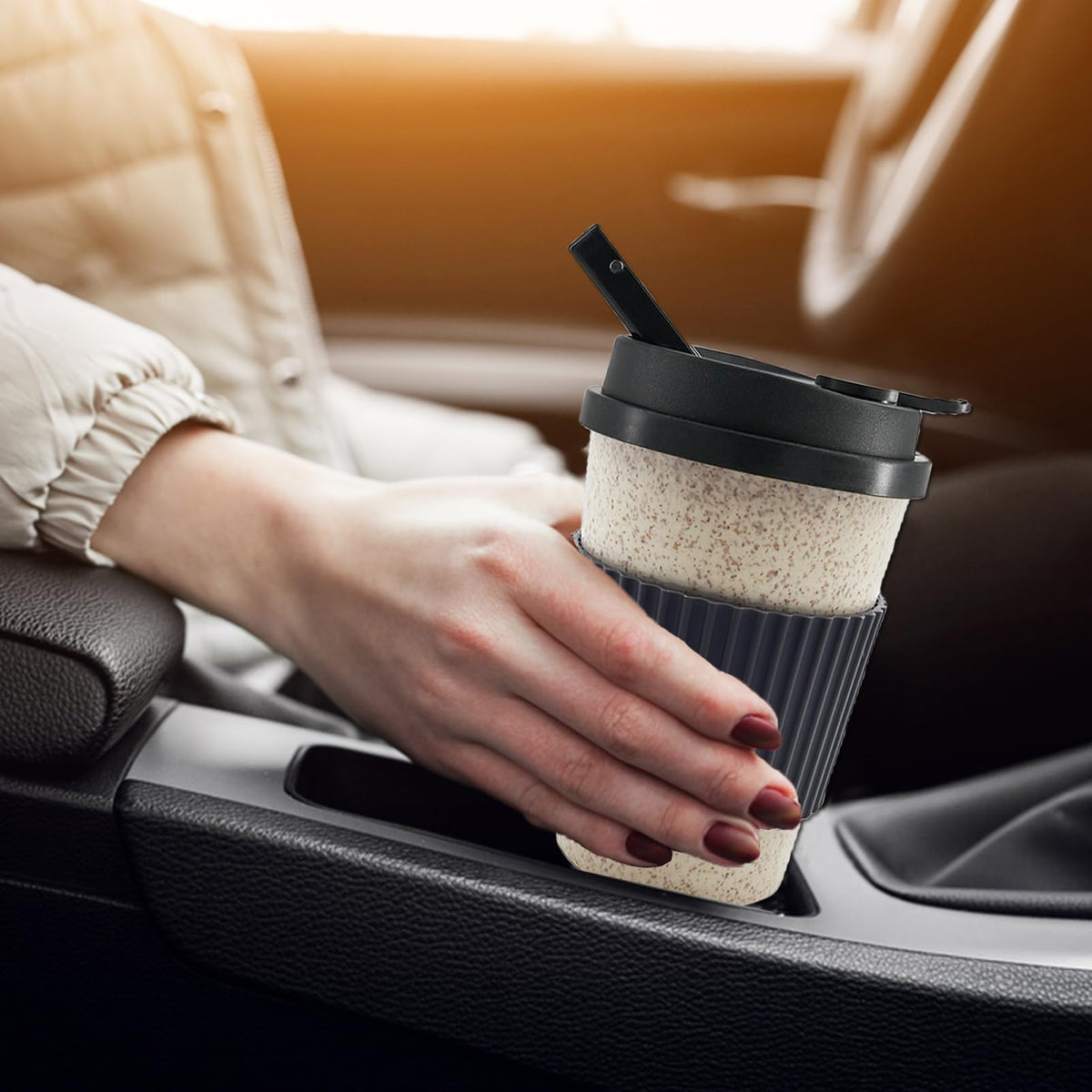 Portable Coffee Cup with Ceramic Bowl & High