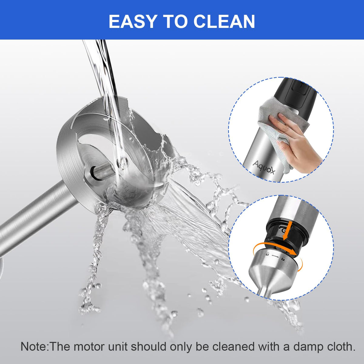Immersion Blender Handheld 5 in 1 Corded Hand Blender 1500W