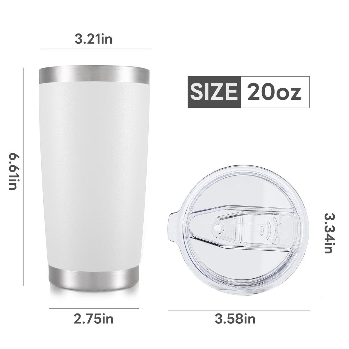 20 oz Tumbler with Lid Stainless Steel Insulated Tumblers Bulk Cups Mug (12 Count)