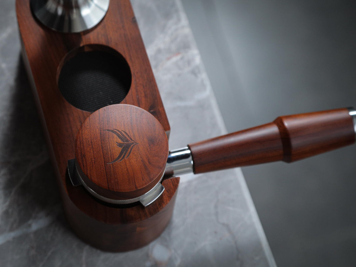 Espresso Distribution Tool 58mm Coffee Distributor Rosewood Adjustable Depth Stainless Steel Espresso Leveler Premium Espresso Machine Accessories For Coffee Bar
