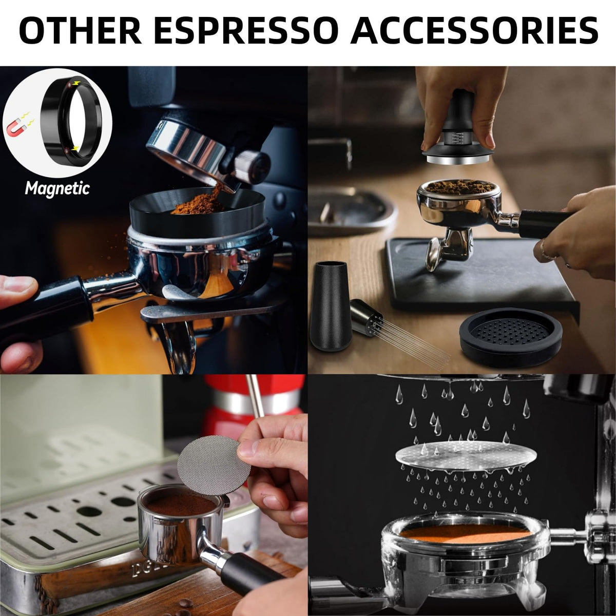 10PCS Espresso Accessories Kit 58mm Coffee Tamper Set with frothing pitcher