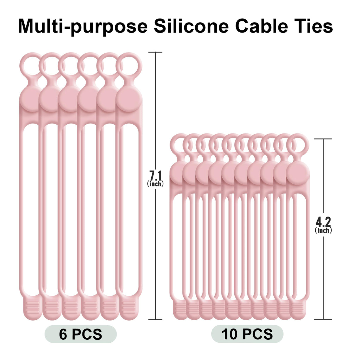 Silicone Cable Ties (16 Count)
