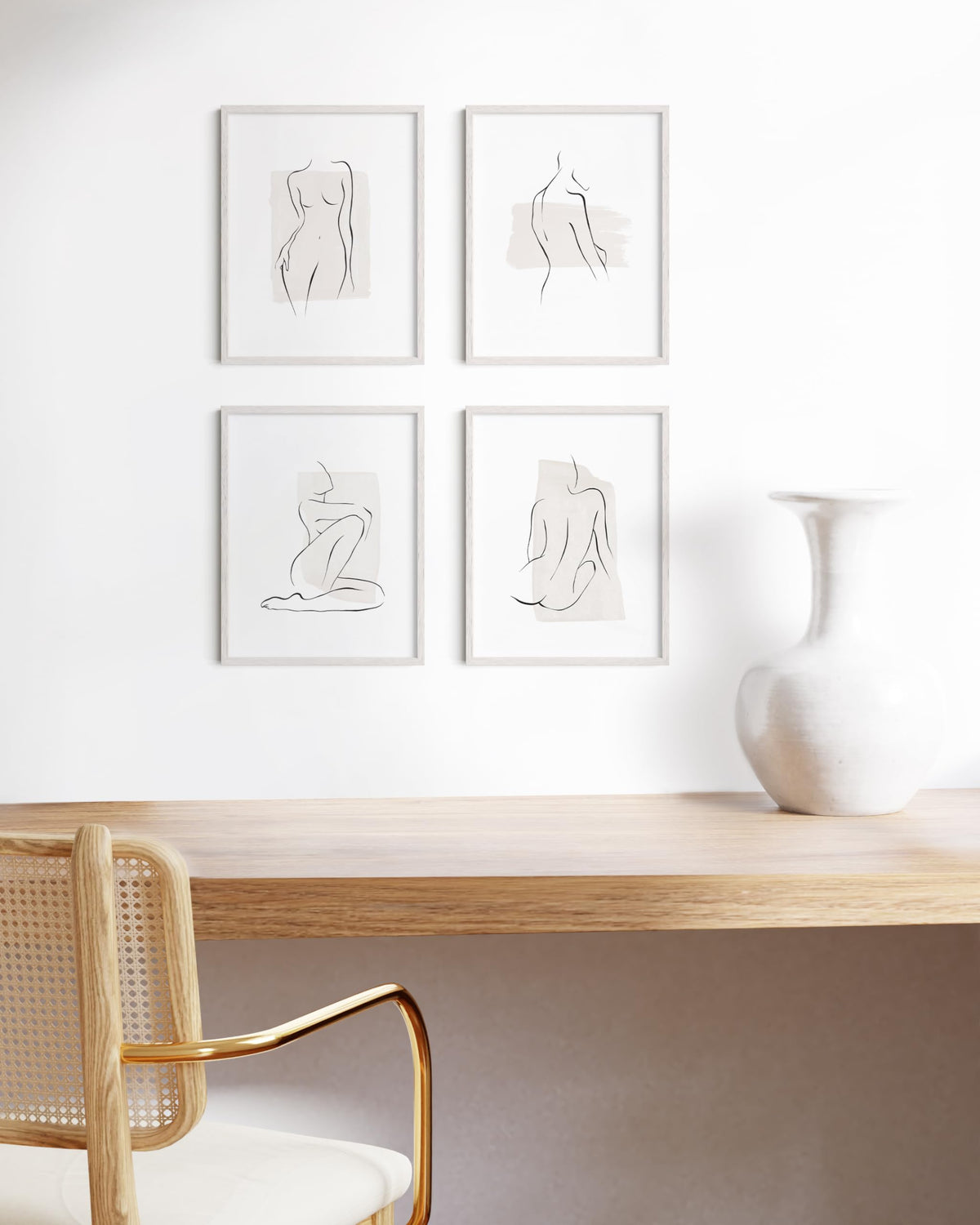 8.5x11 White Oak Wood Picture Frames Set of 15