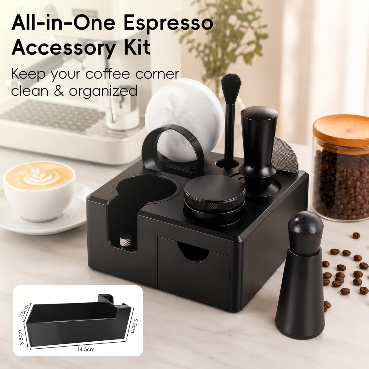9 Pcs 51mm Espresso Accessories Kit for Coffee WDT Tool Accessories Set