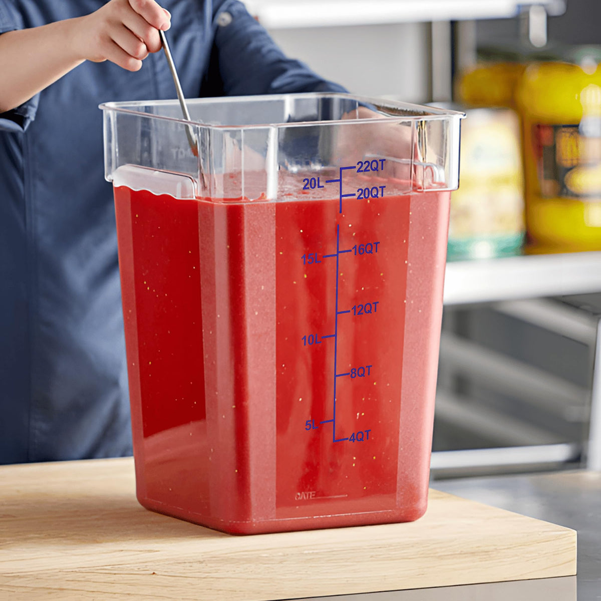 4 Pack 22 Qt Square Food Storage Containers with Lids (4 Count)