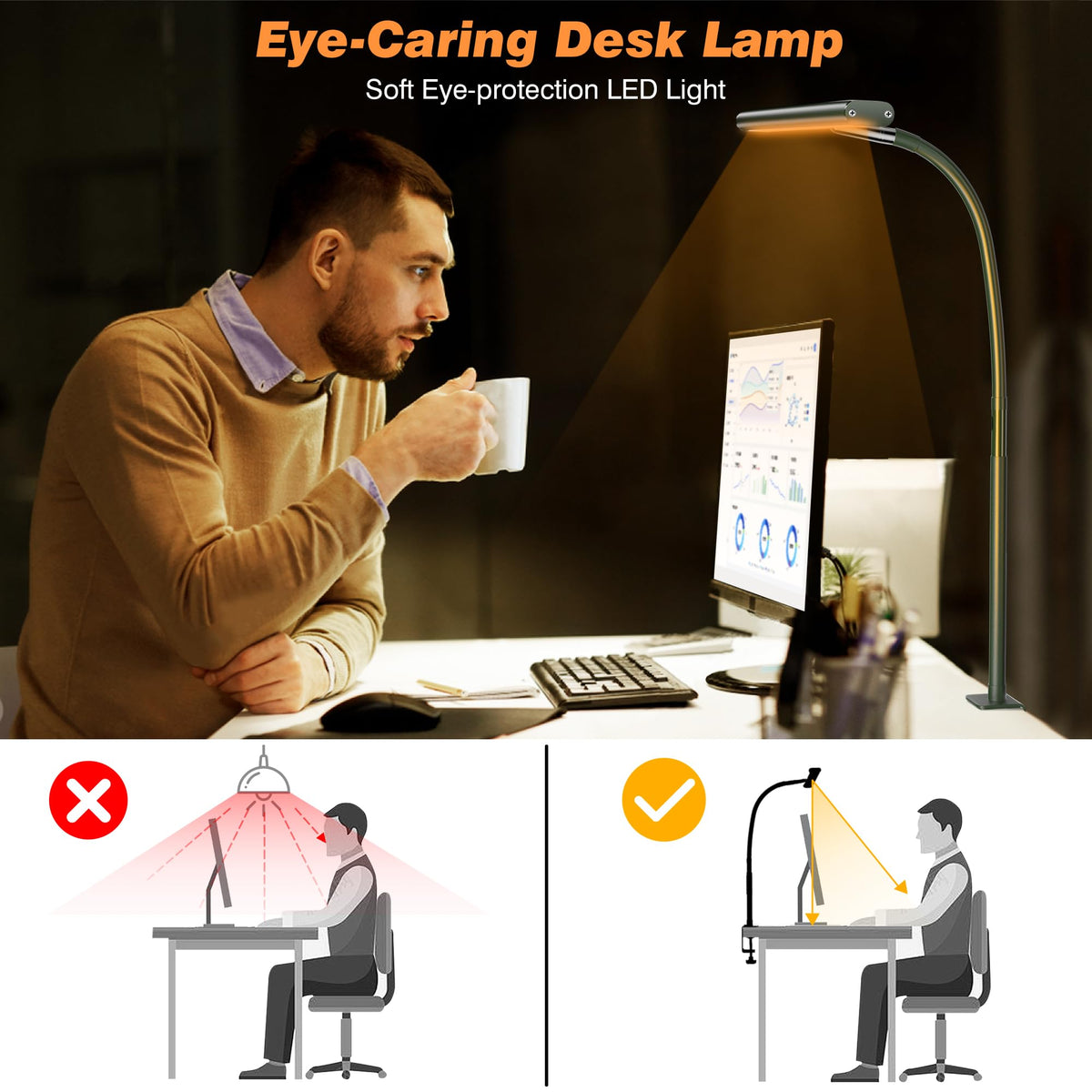 LED Desk Lamp with Clamp