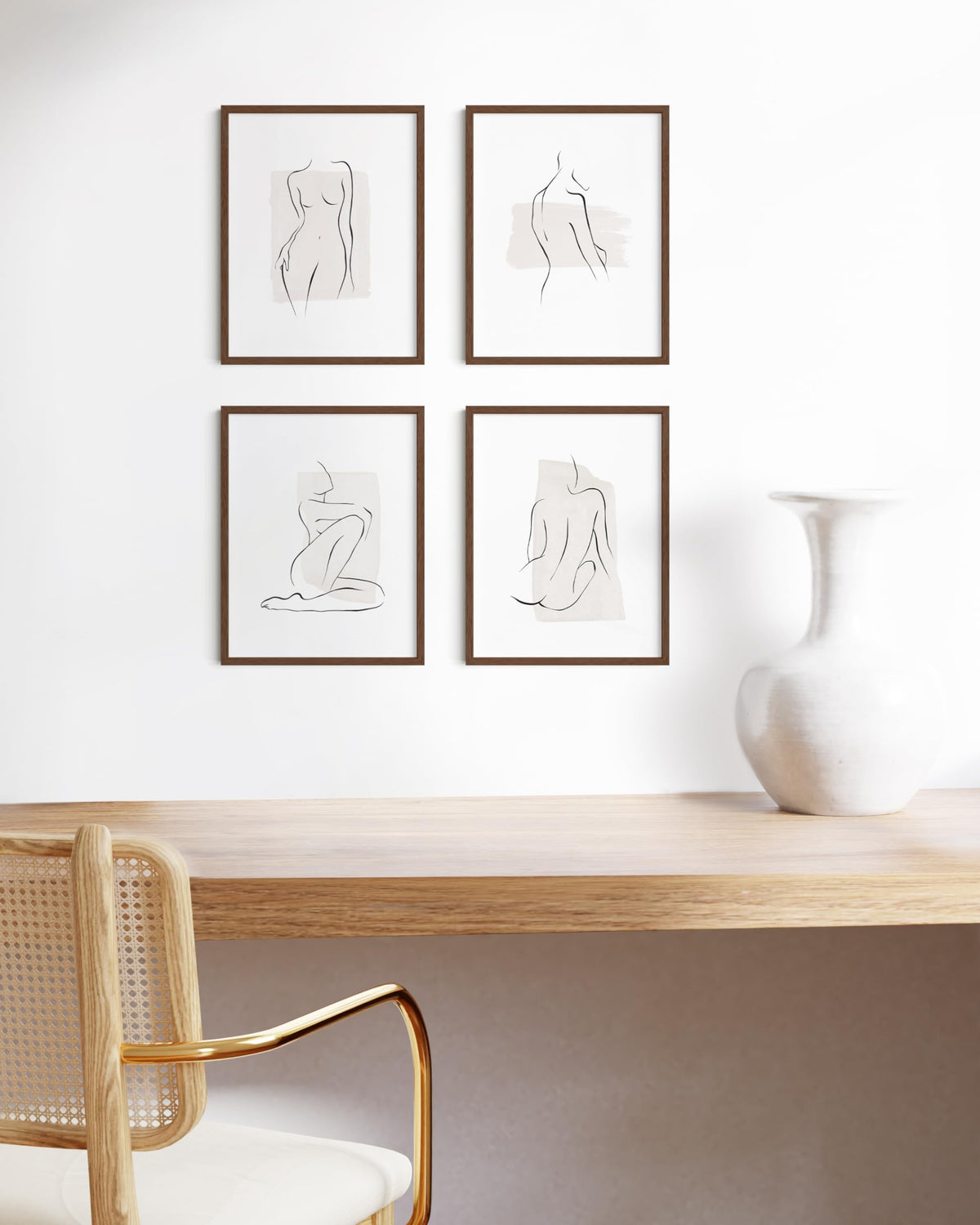 8.5x11 Walnut Oak Wood Picture Frames Set of 25