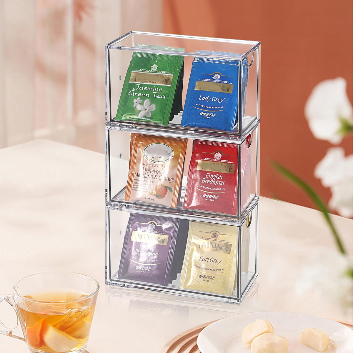 3 Drawers Tea Bag Organizer