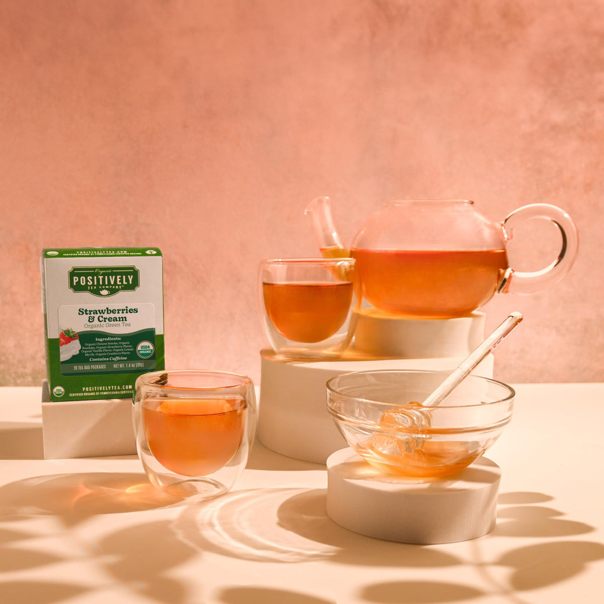 Strawberries and Cream Green Tea Bags (20 Ounce)