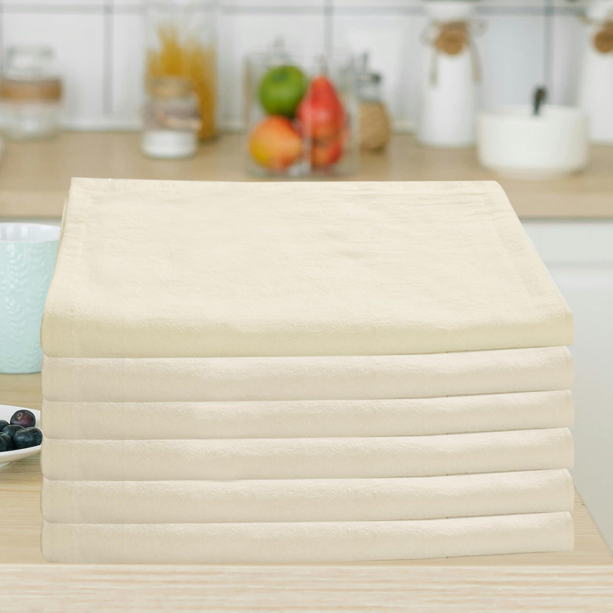 Kitchen Towels Cotton Dish Towels 27”x27” (4 Count)