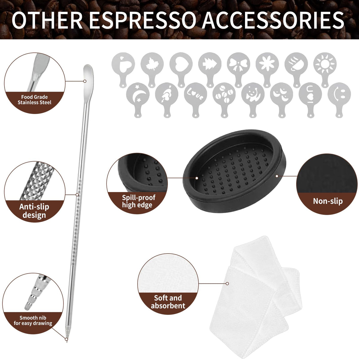 51mm Coffee Tamper Set 24PCS Espresso Accessories Kit