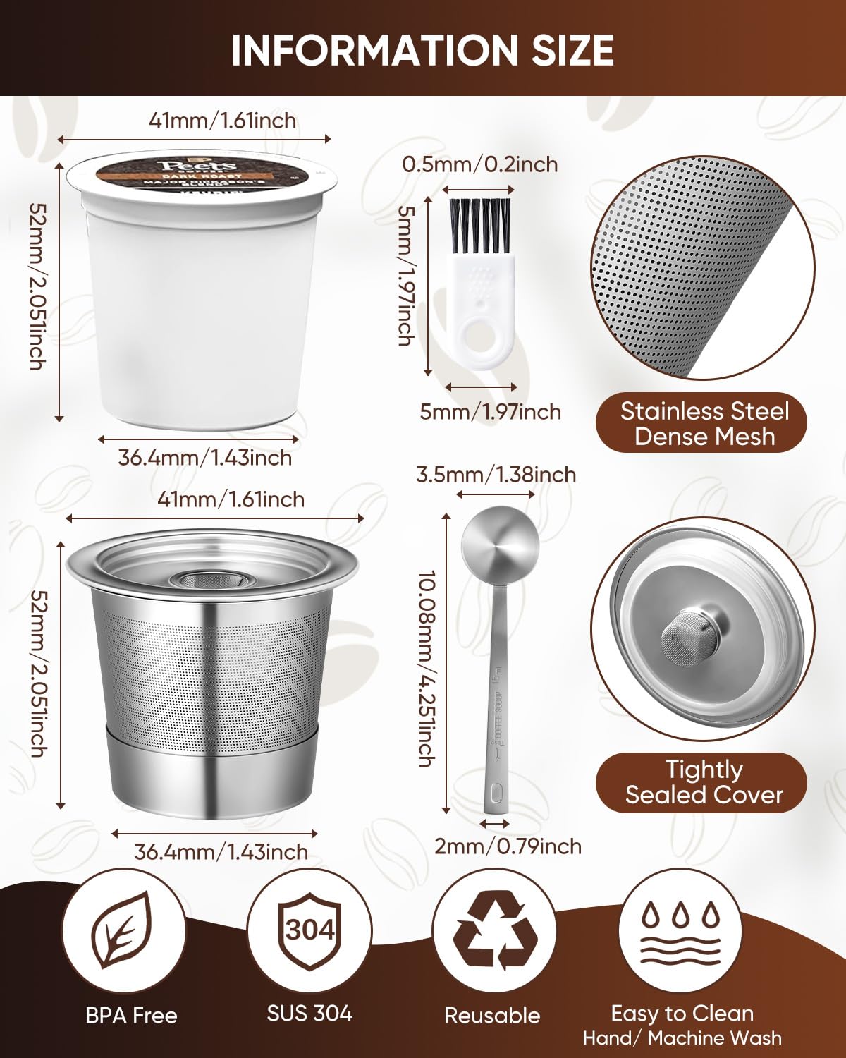 4 Pack Reusable K Cups Filter Fit for Keurig 1.0 Maker (14 Count)
