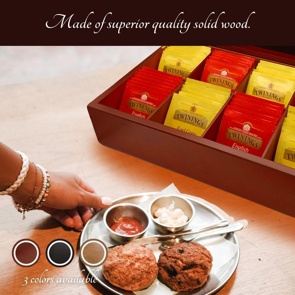 BJOYFUL&LOVED Wooden Tea Box