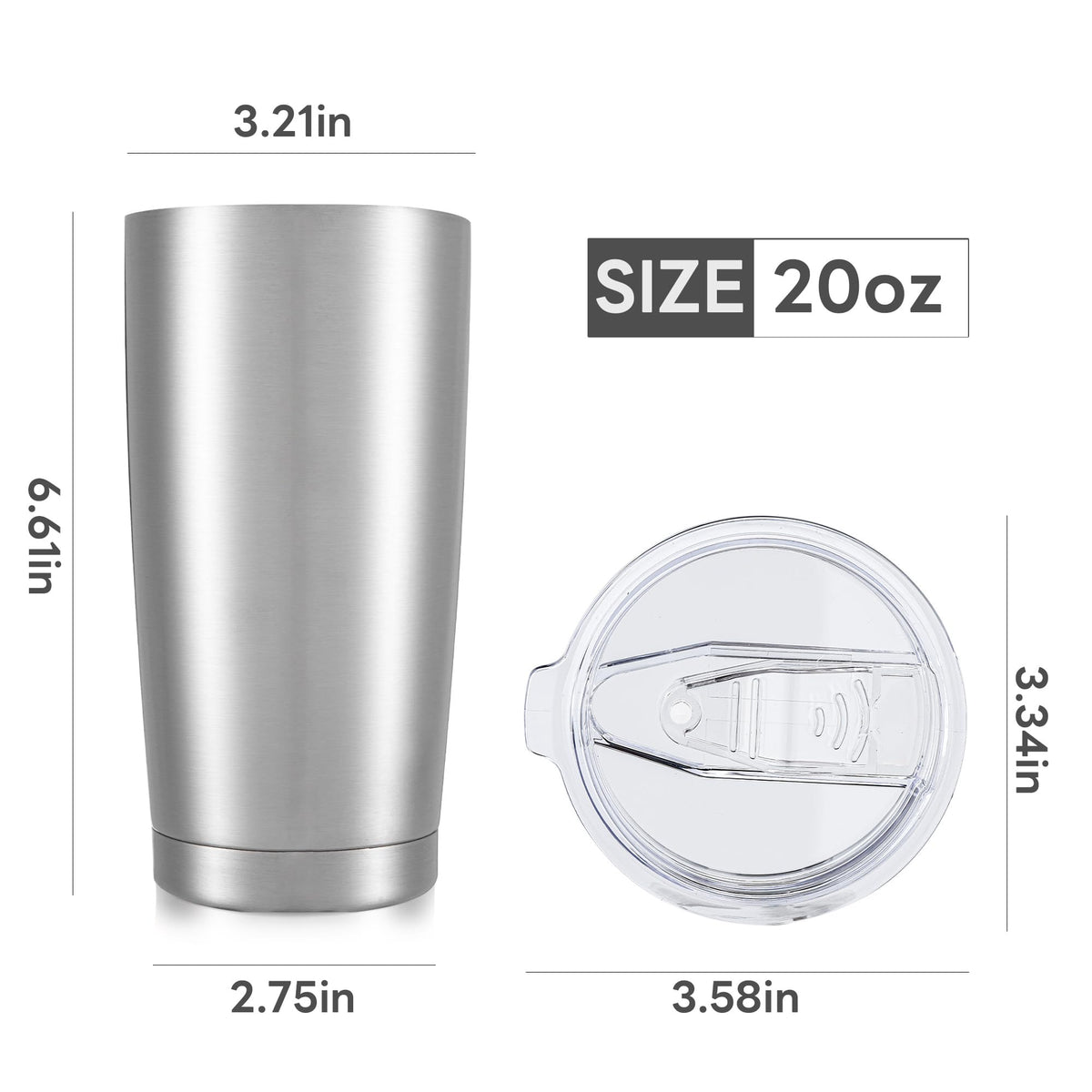 20 oz Tumbler with Lid Stainless Steel Insulated Tumblers Bulk Cups Mug (4 Count)