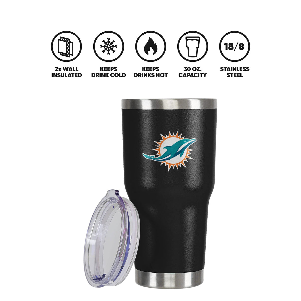 Miami Dolphins NFL Team Logo 30 oz Tumbler