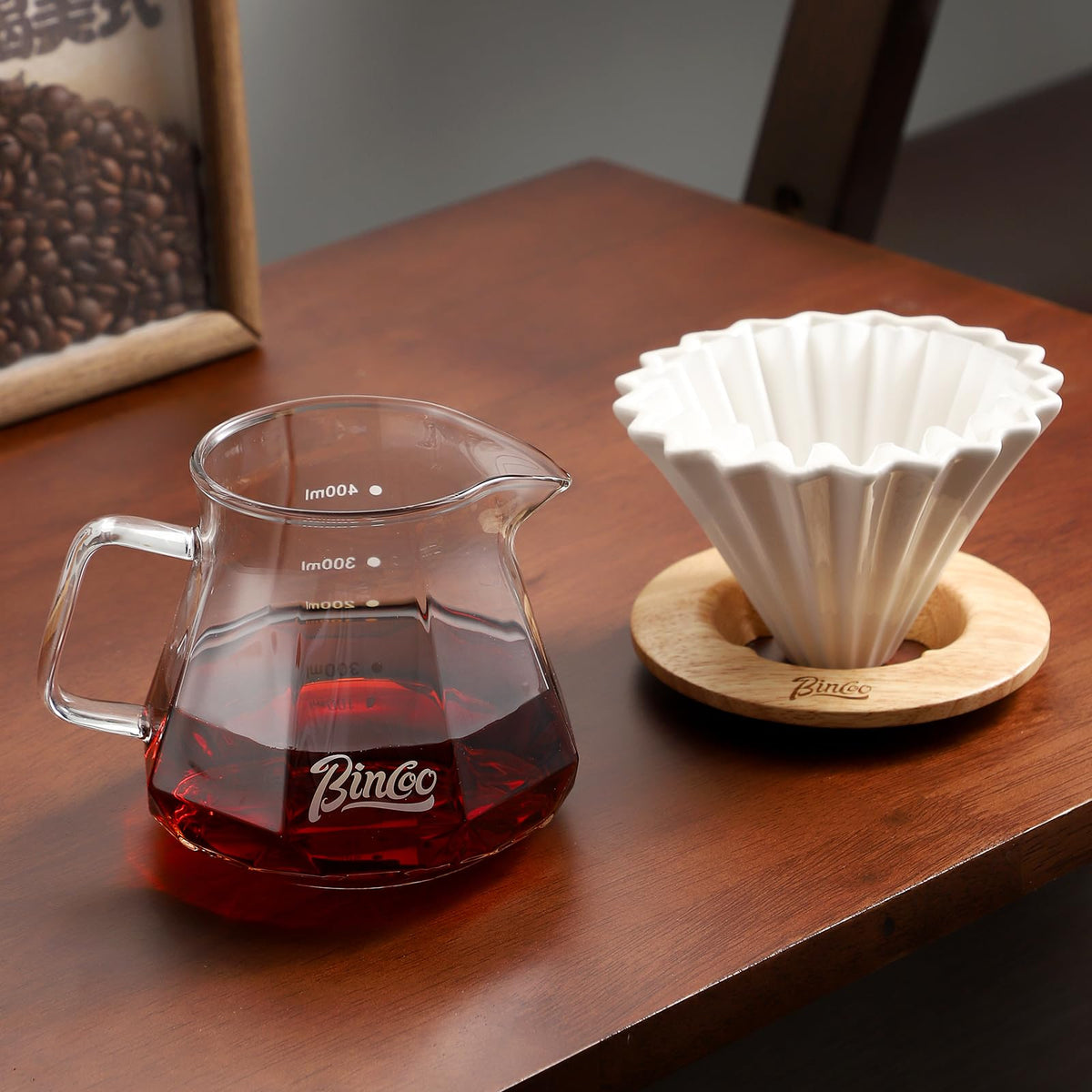 400ML Pour Over Coffee Maker Set with Filter Paper