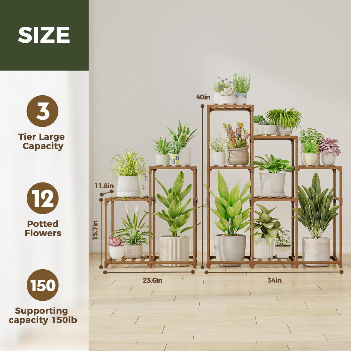 2 Sets Plant Stands Indoor Tall Shelves Outdoor for Multiple