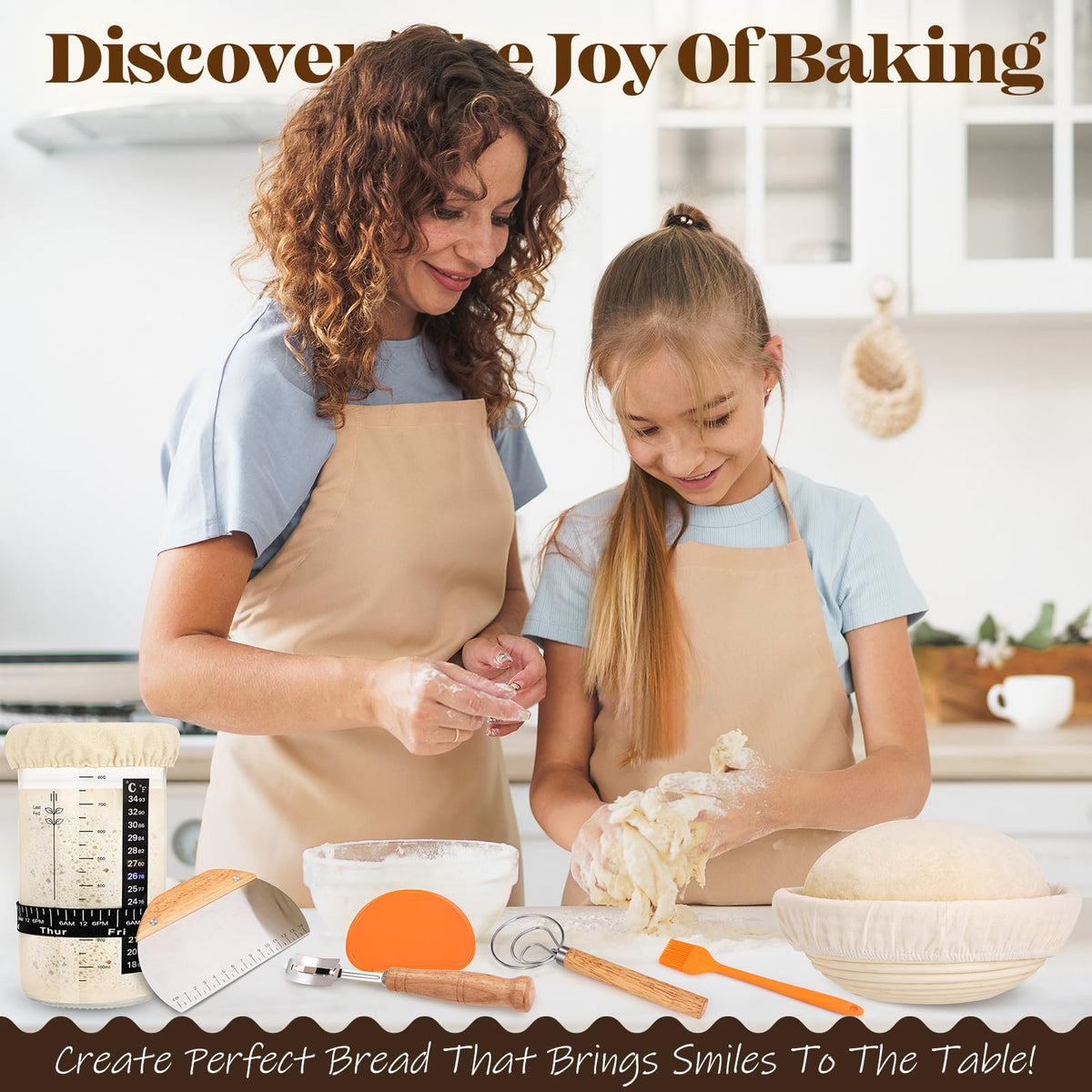Sourdough Starter Kit with Bread Proofing Baskets (28 Count)