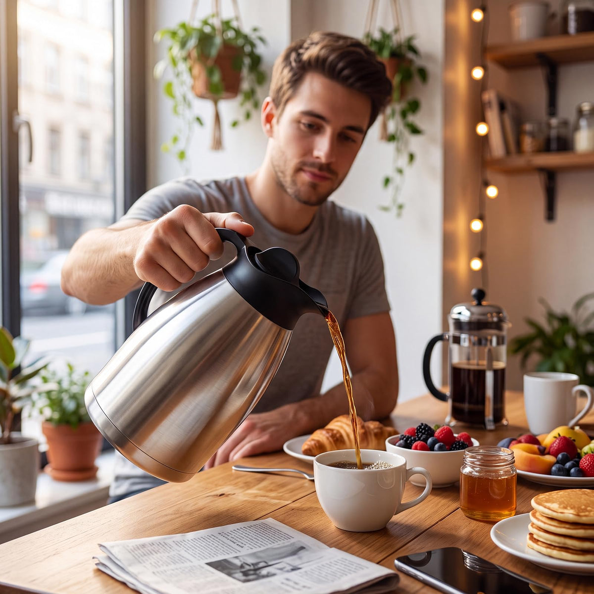 4L 135oz Large Thermal Coffee Carafe for Keeping Hot