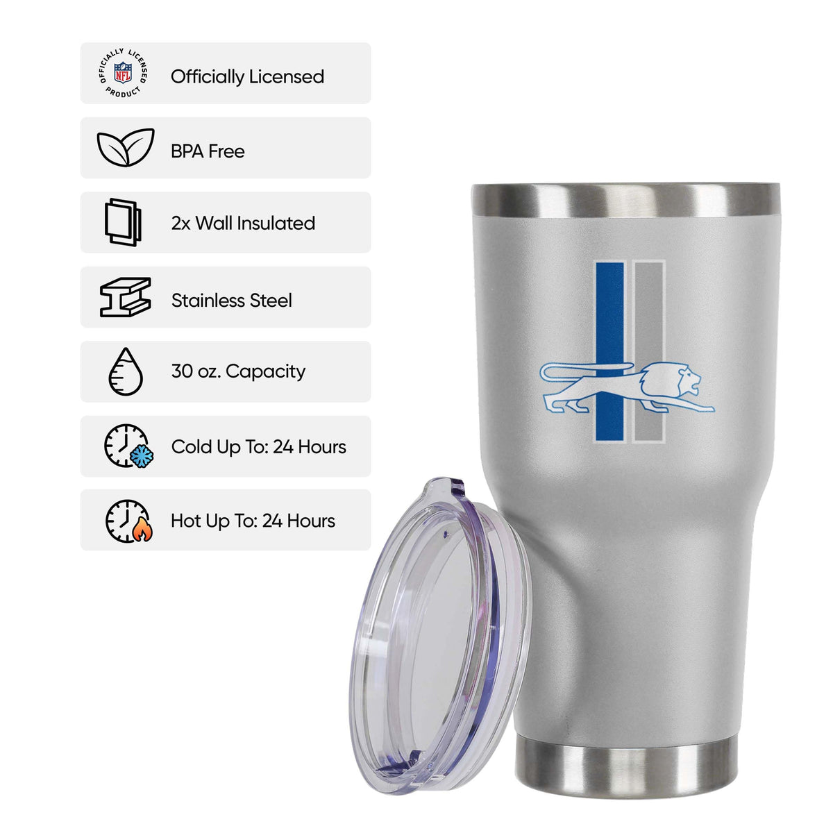 Detroit Lions NFL Team Logo 30 oz Tumbler