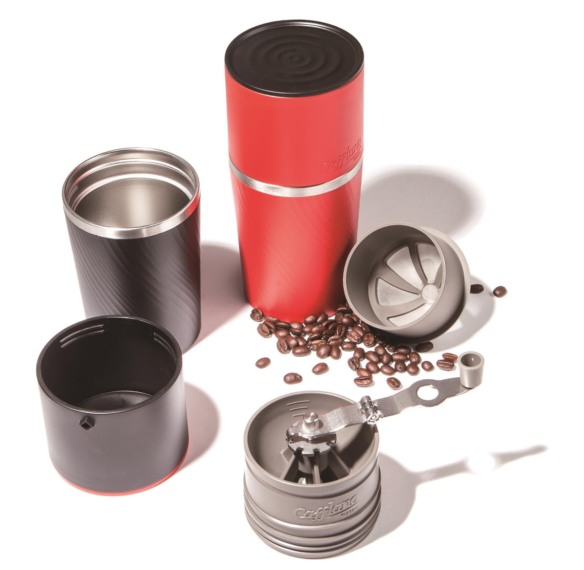 Klassic : All-in-1, Drip Kettle+Grinder+Permanent Stainless Filter Dripper+Double-wall Tumbler, Pourover, Coffee Maker for Camping & Travel