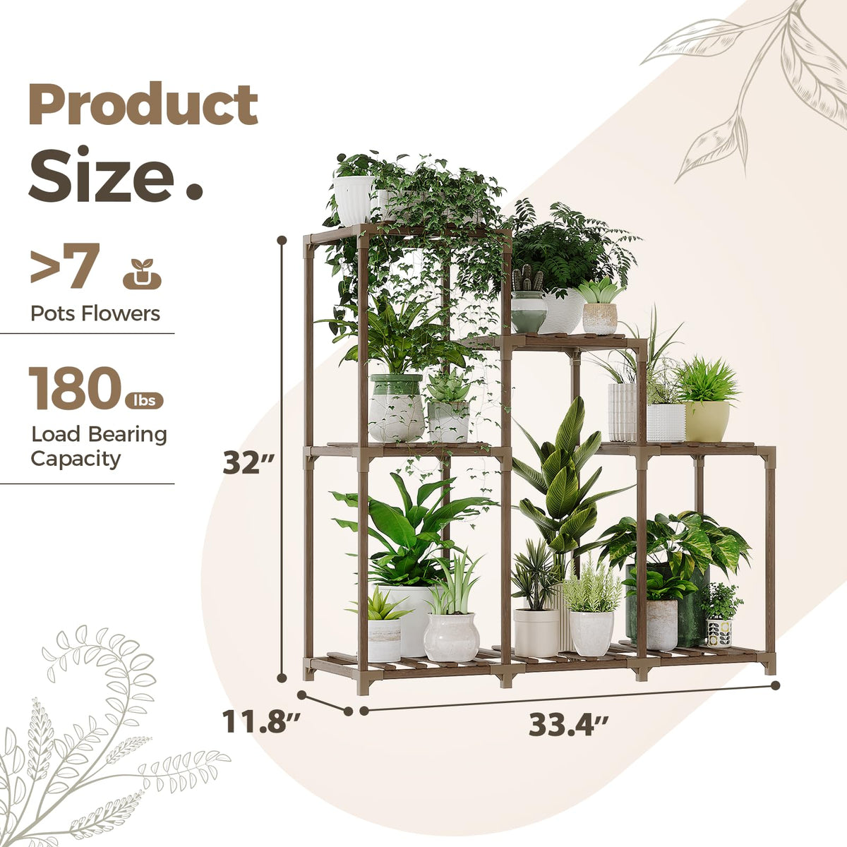 Plant Stand Indoor Wood Plant Shelf Outdoor Tiered Plant Rack