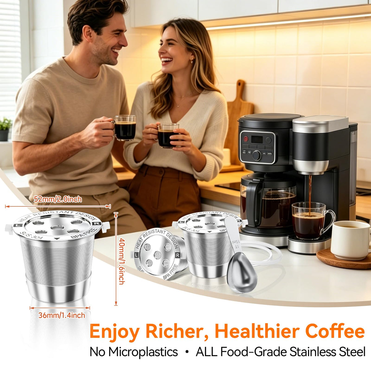 2 Reusable K Cups for Keurig Coffee Pods K (2 Count)