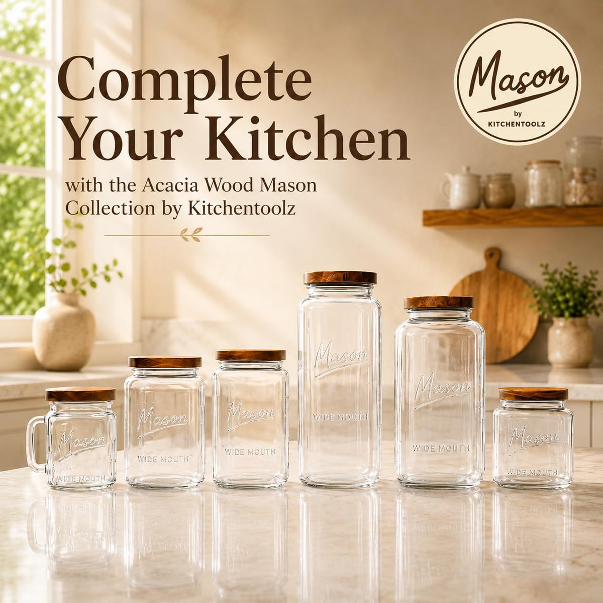 1 Gallon Glass Jars with Wooden Lids