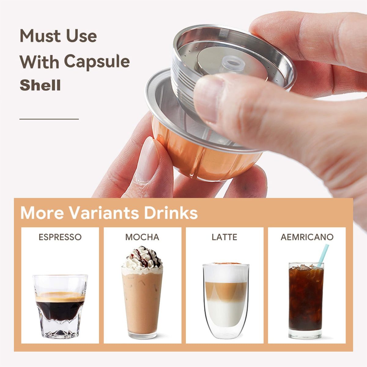 Reusable Coffee Pods Compatible with Nespresso Vertuo Next