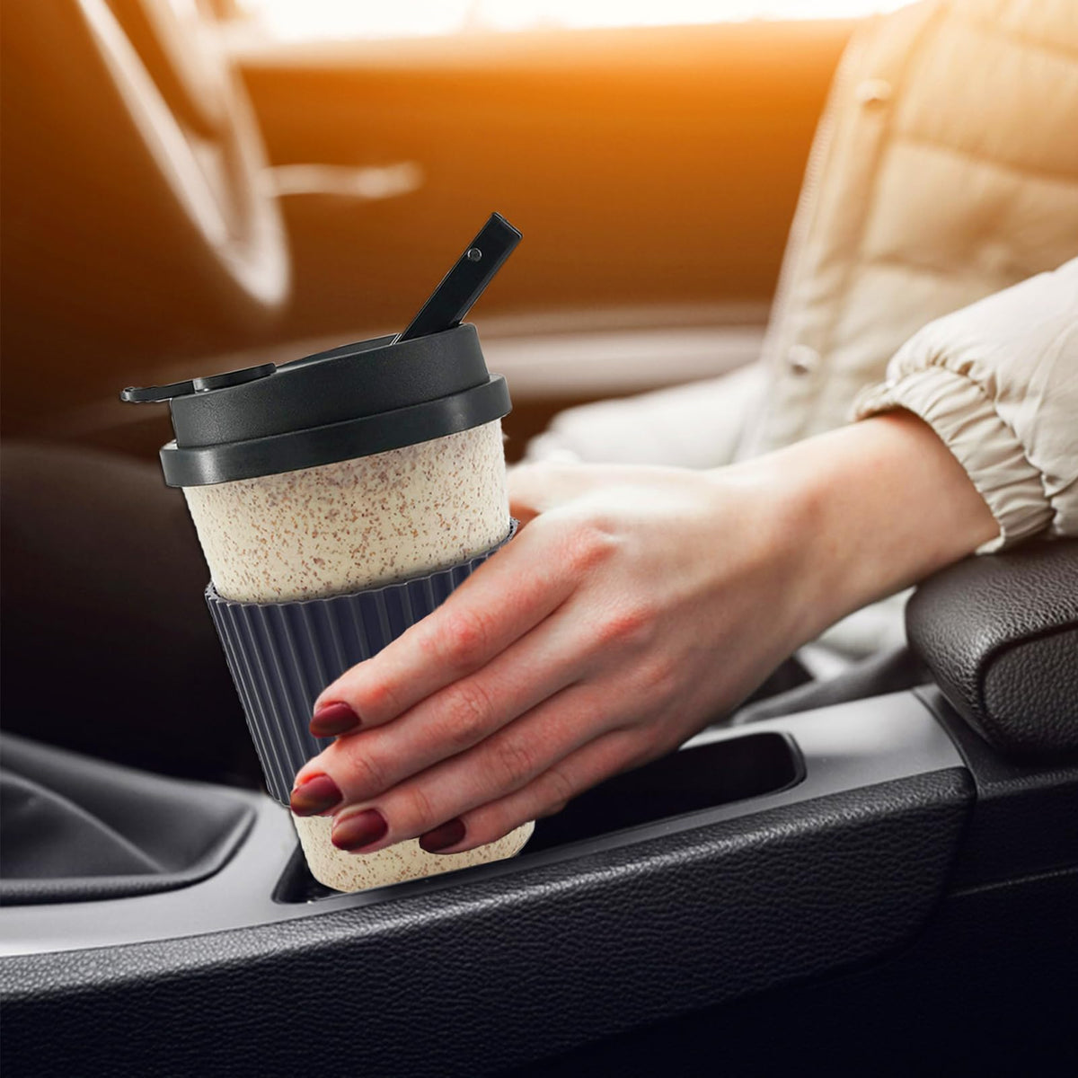 Portable Coffee Cup with Ceramic Bowl & High