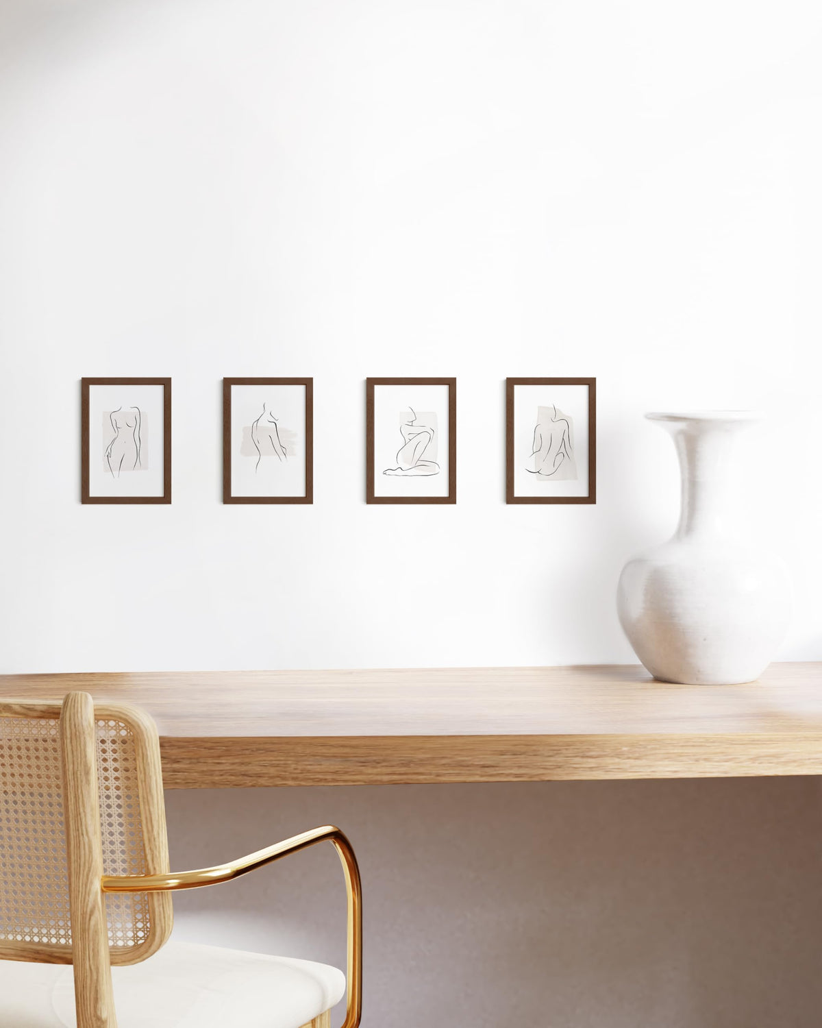 Standalone Walnut Oak Frame Set of 4 (4 Count)