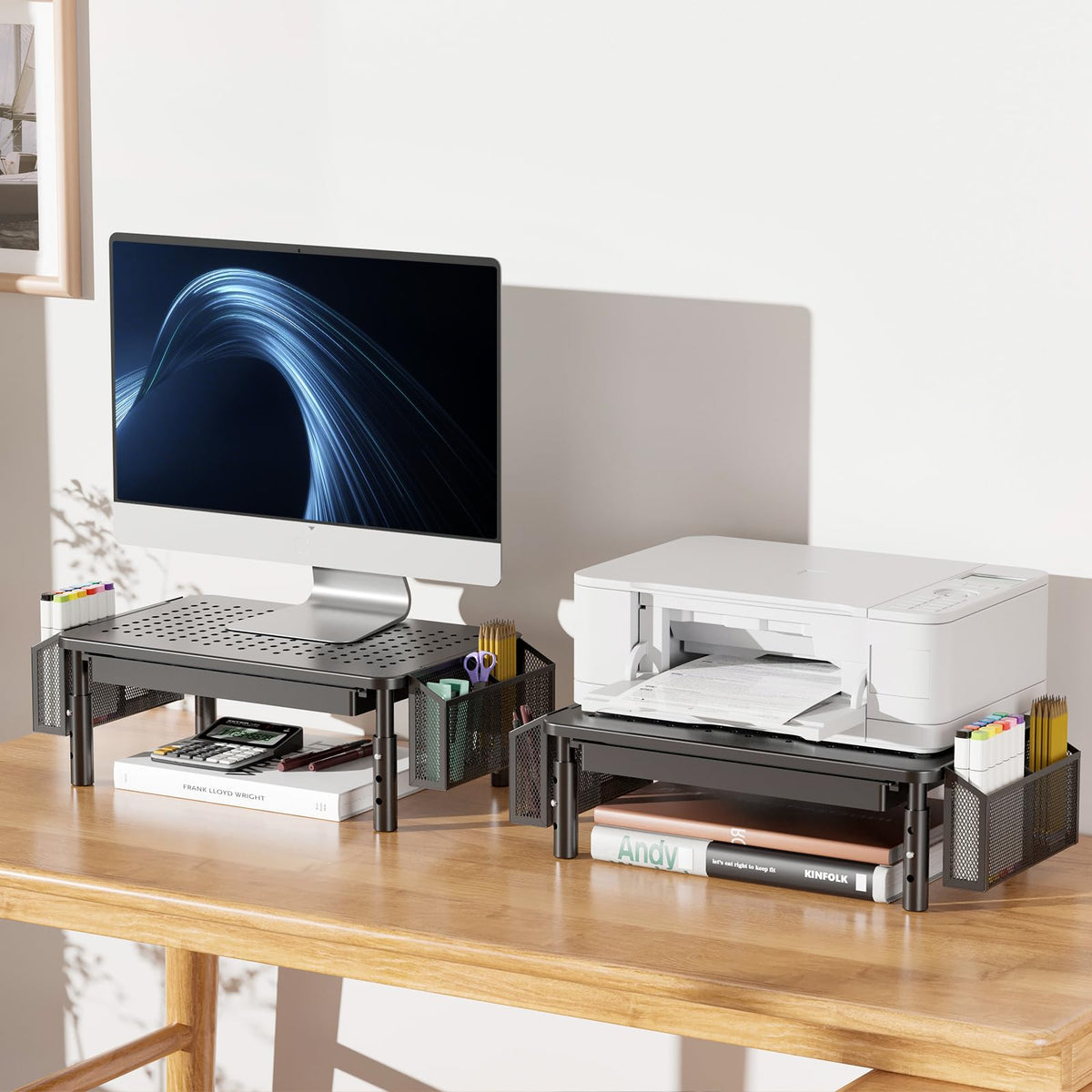 Computer Monitor Stand with Storage