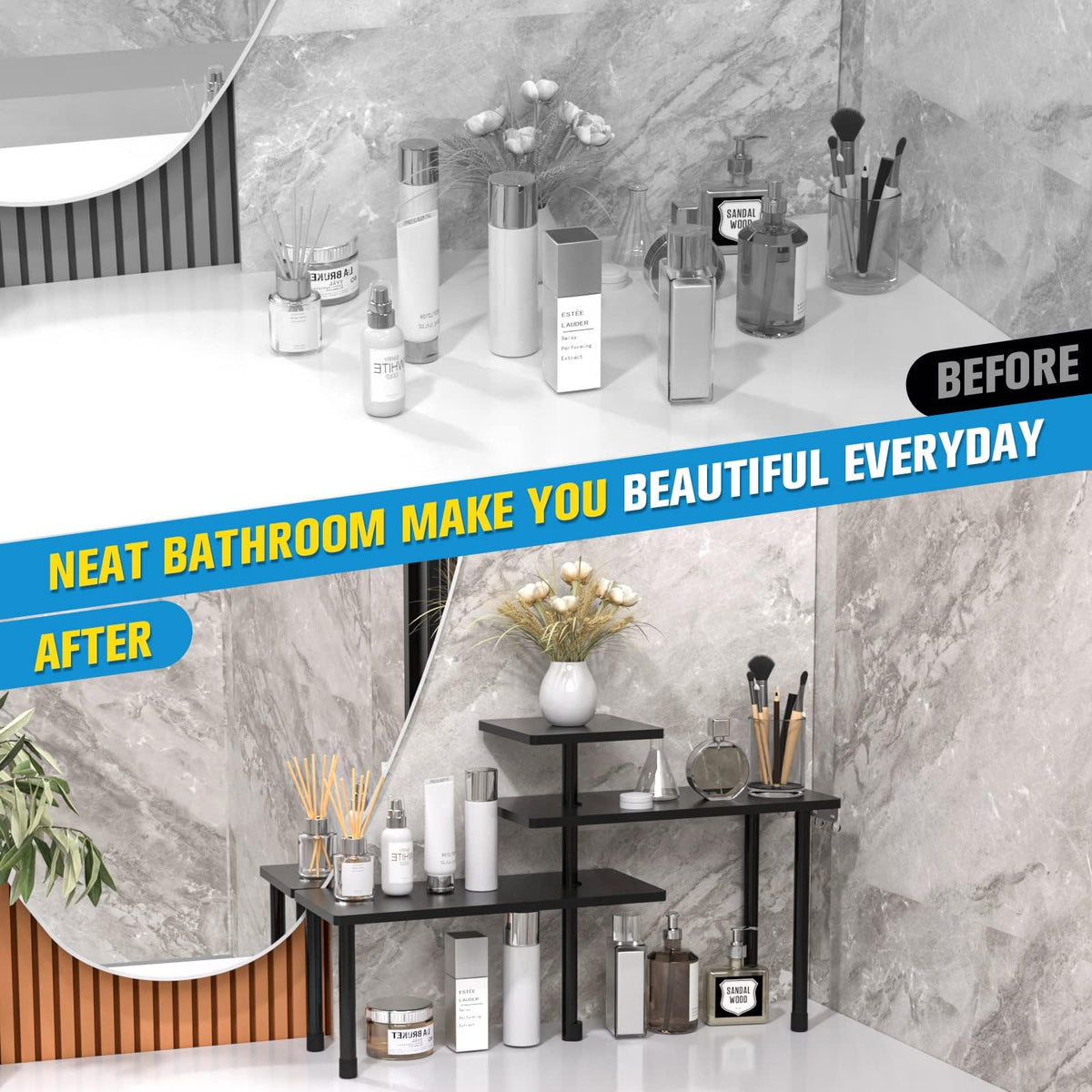 3 Tier Bathroom Countertop Corner Shelf Organizer