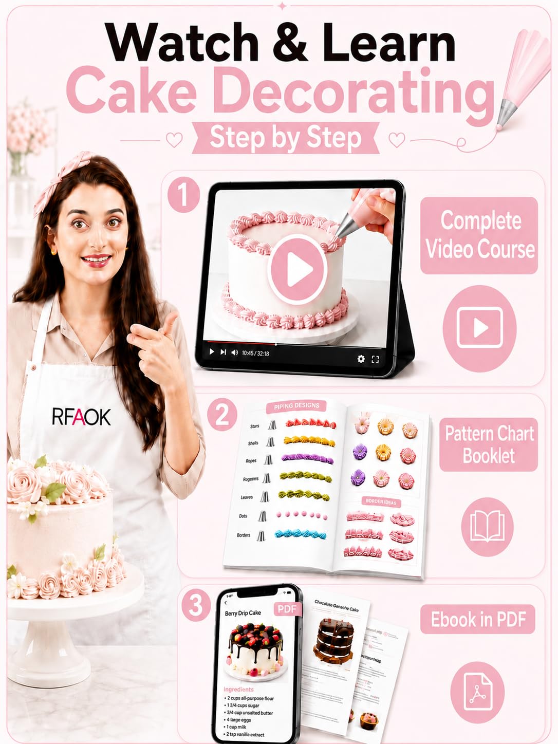 90PCs Cake Decorating Kit with Leveler