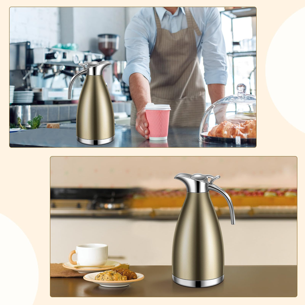 2 Pcs 68oz Thermal Coffee Carafe for Keeping Hot (2 Count)