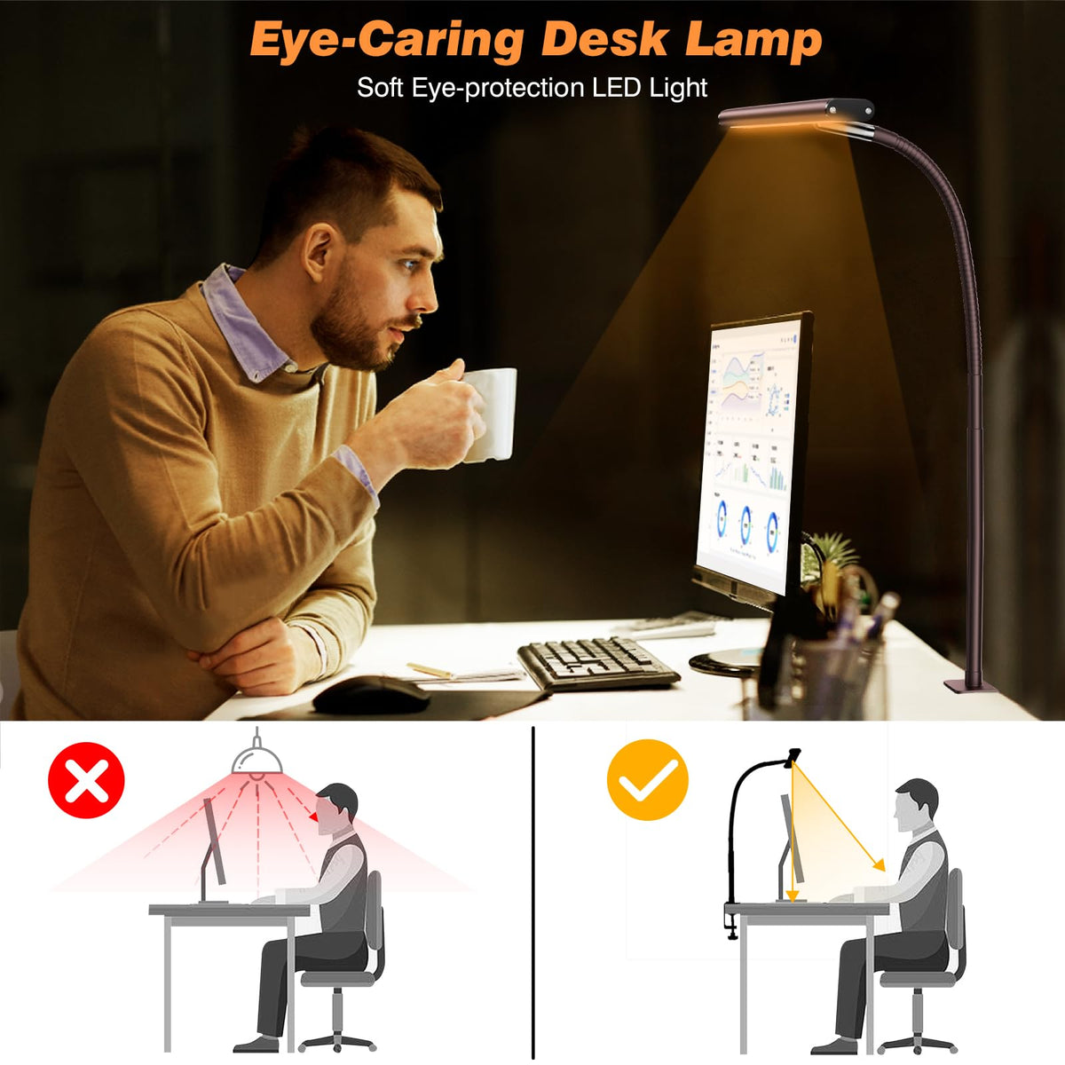 LED Desk Lamp with Clamp