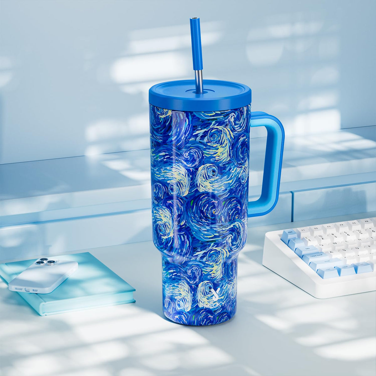 Tumbler with Handle and Straw for Women