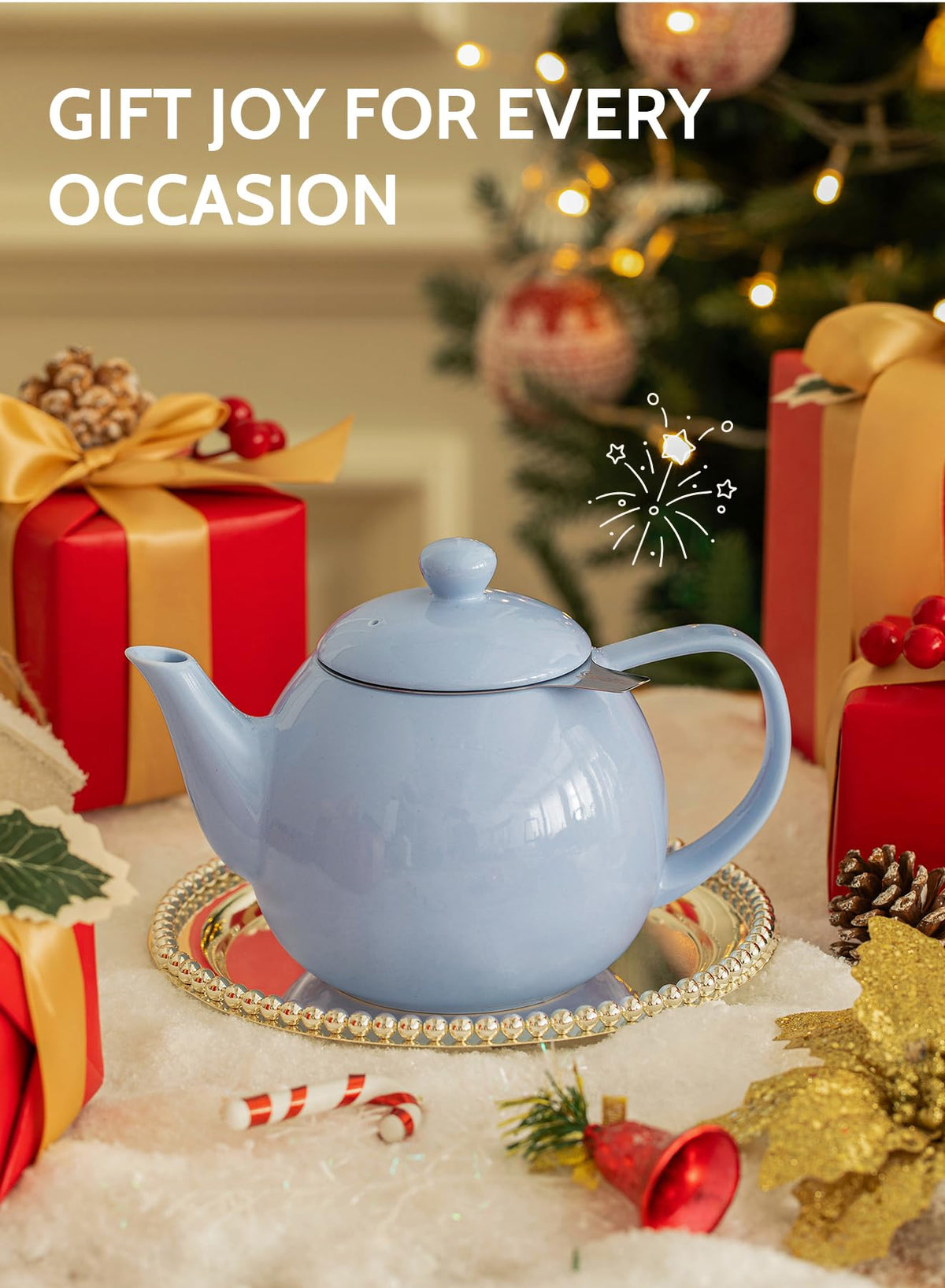 Teapot Porcelain Tea Pot with Stainless Steel Infuser
