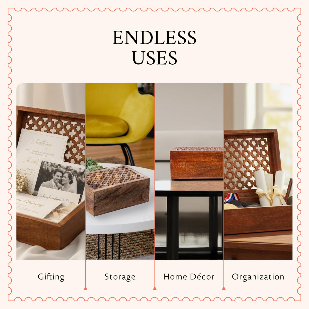 Trellis Mango Wood Box