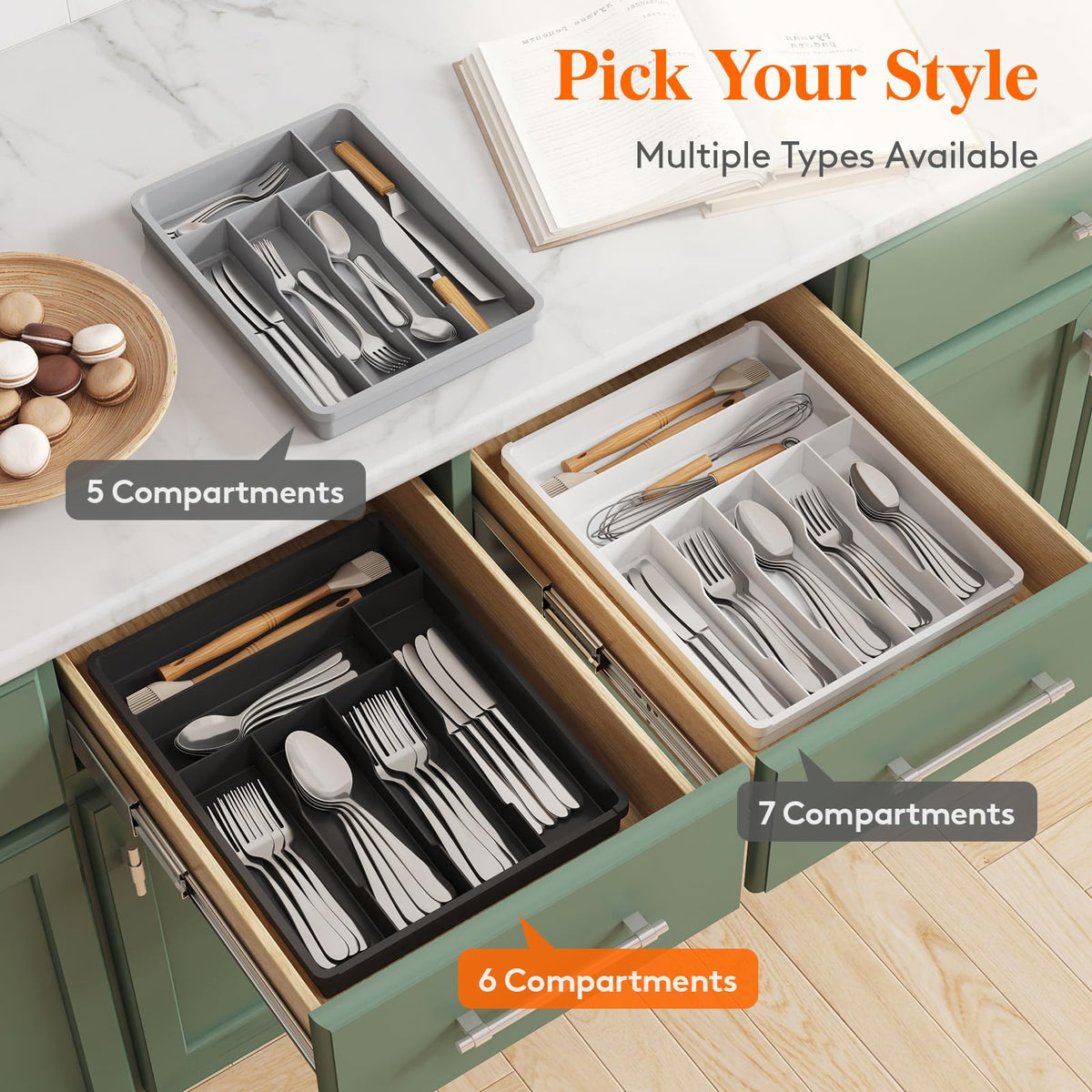 Silverware Drawer Organizer Tray
