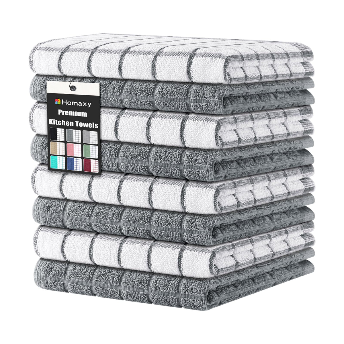 Premium Cotton Kitchen Dish Cloths 12"x 12" (8 Count)
