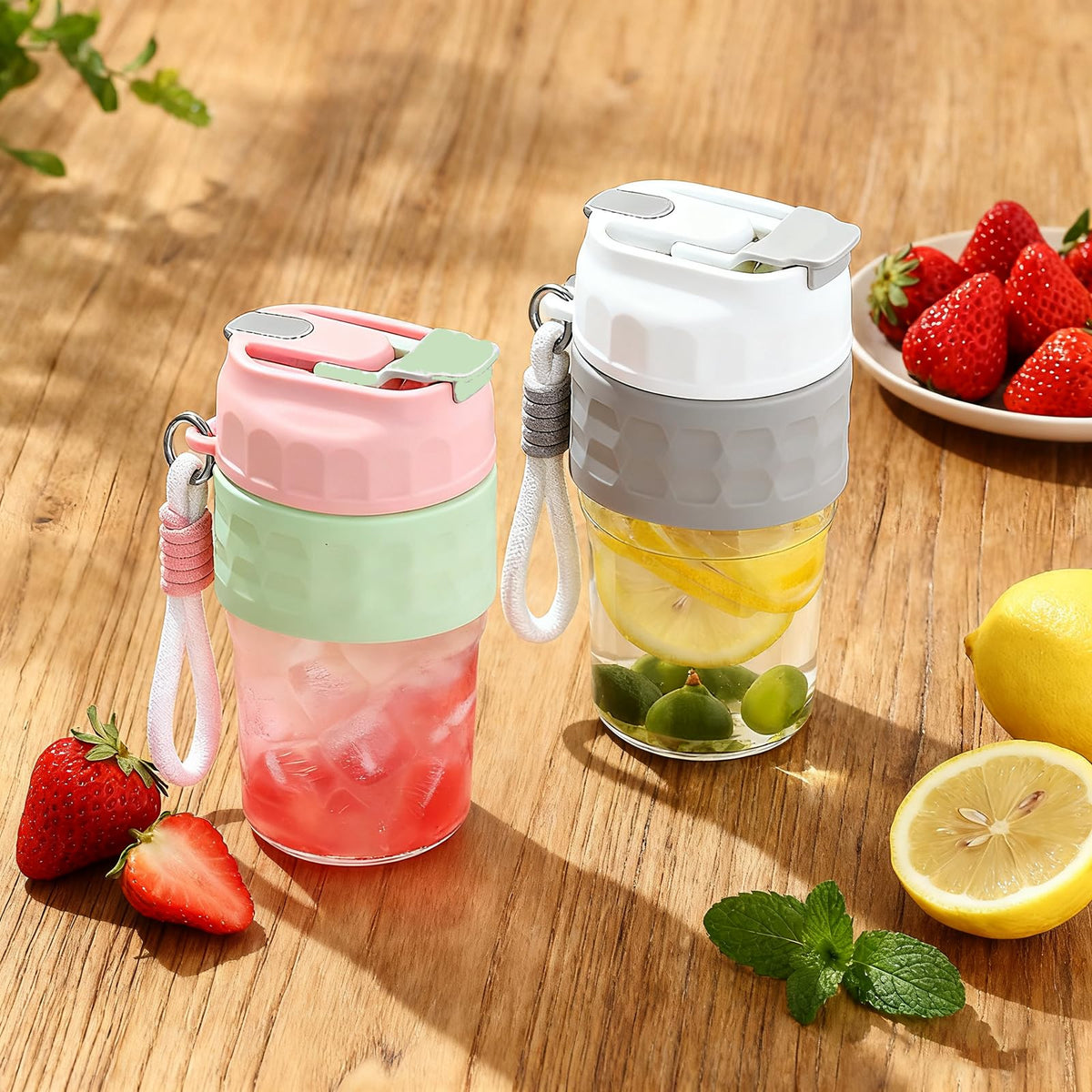 Portable Glass Bottle with Magnetic Tea Infuser