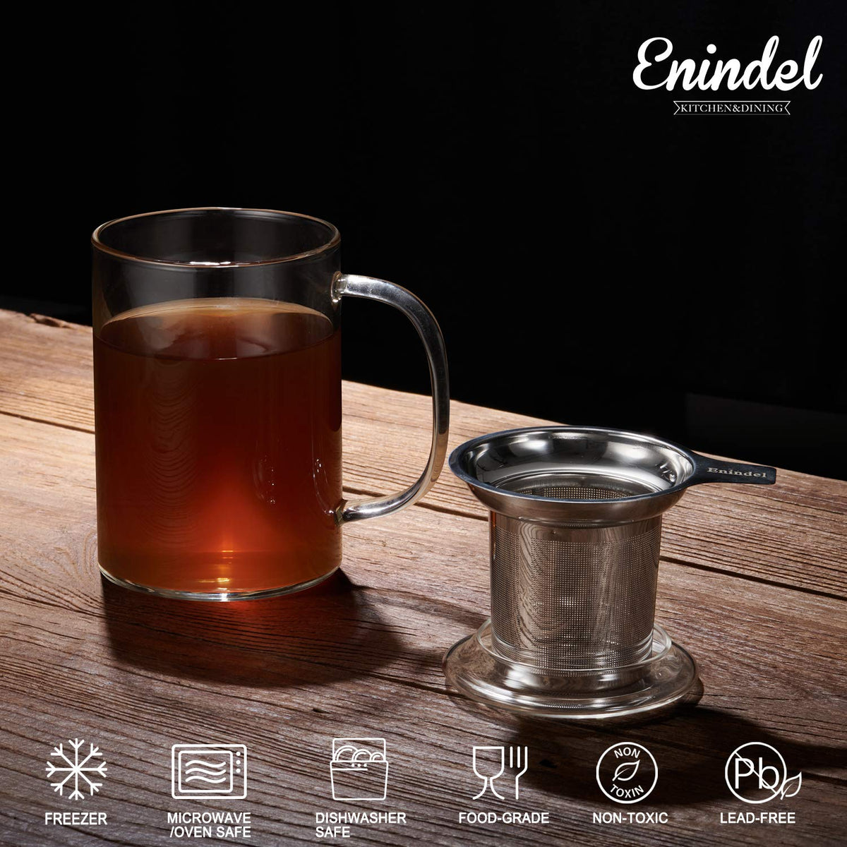 3020.05 Glass Tea Mug with Infuser and Lid