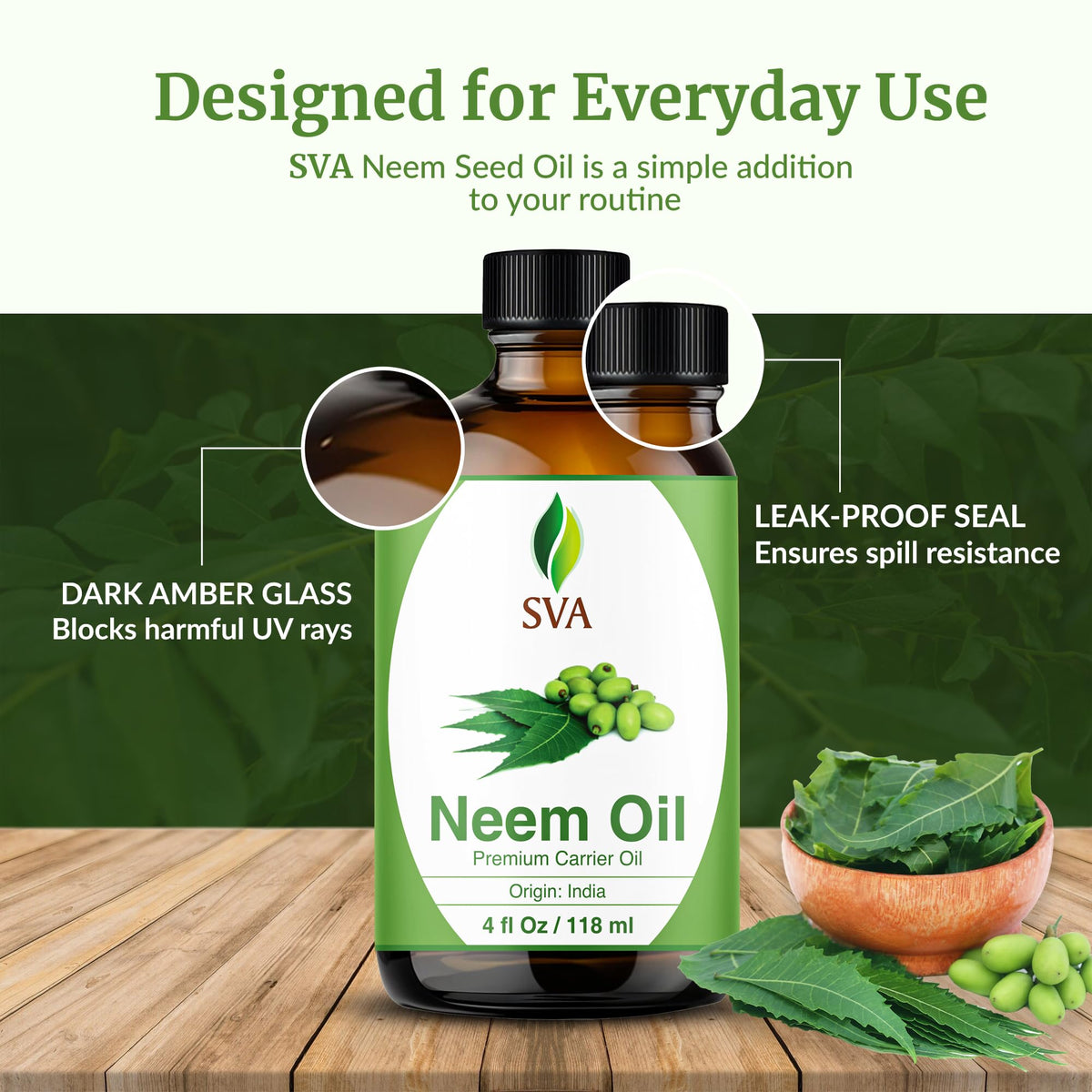 SVA Neem Seed Carrier Oil (4 Fl Oz)