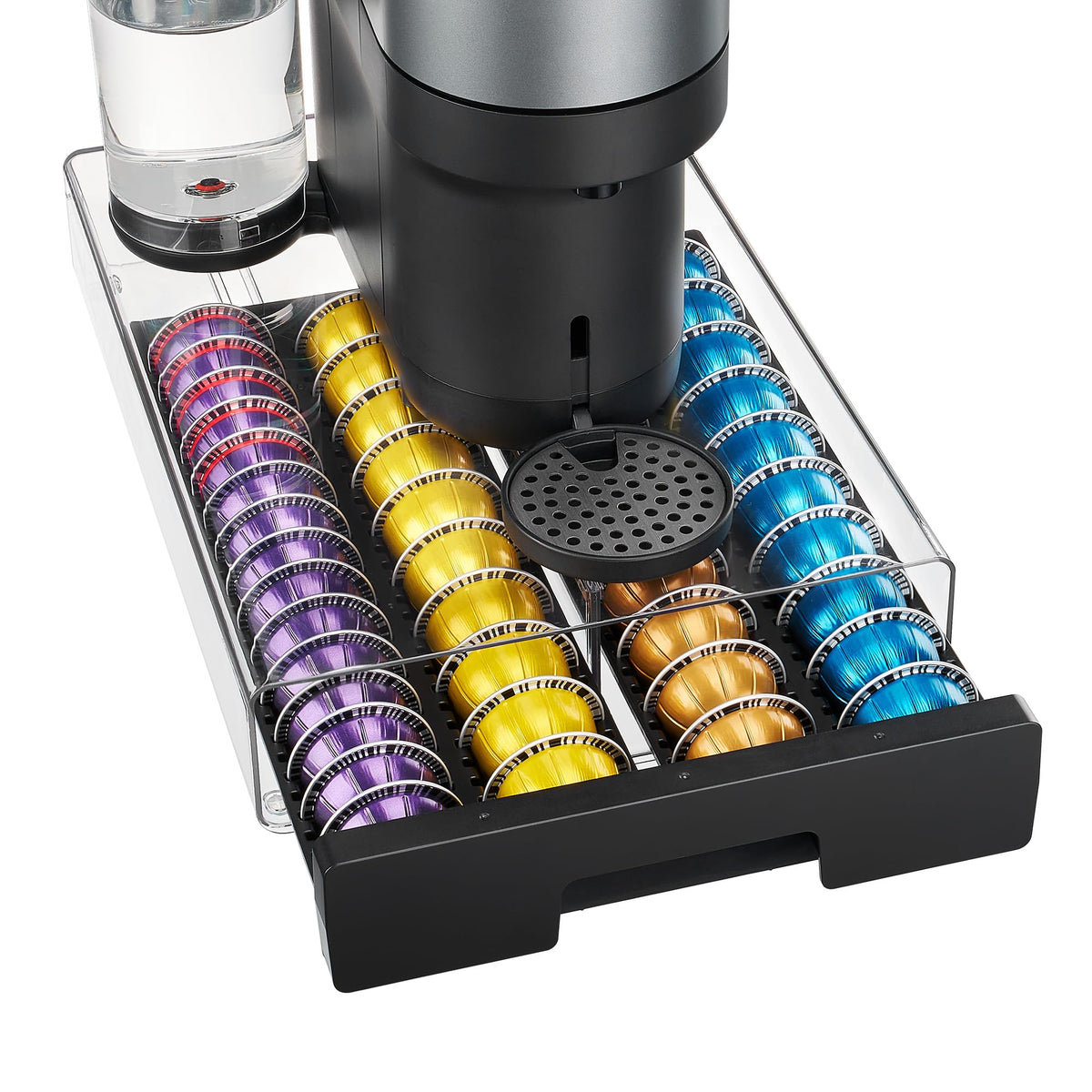 Brown Coffee Pod Drawer Organizer for Nespresso Vertuo Pods