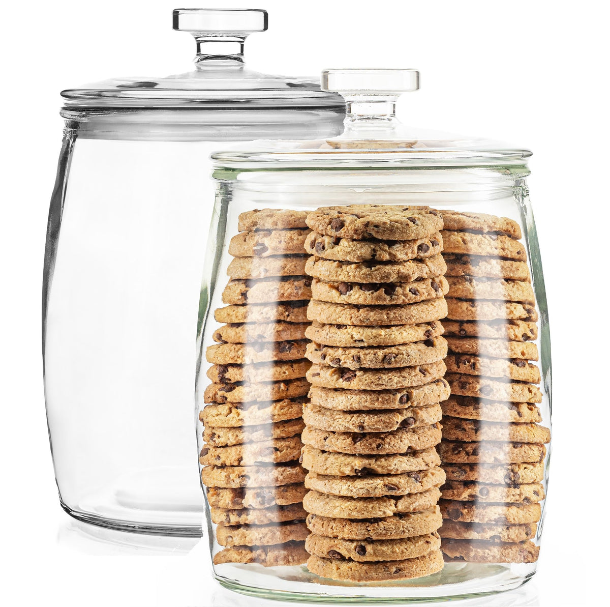1 Gallon Glass Cookie Jar with Lid (2 Count)