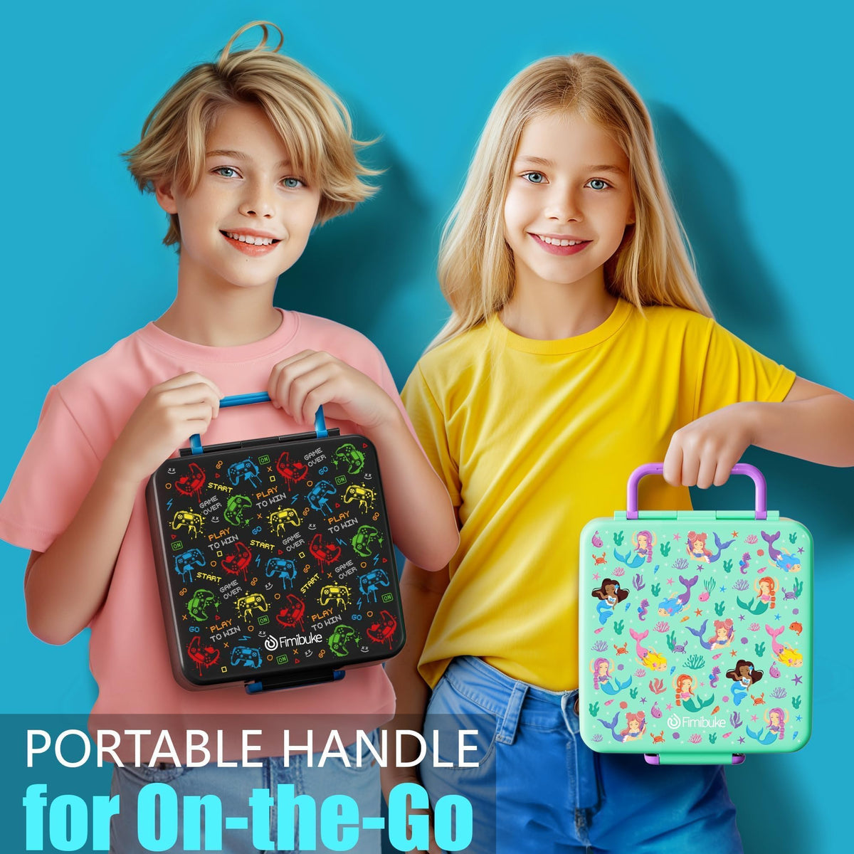 60oz Leakproof Bento Lunch Box for Kids with 8.5oz Thermo Food Jar