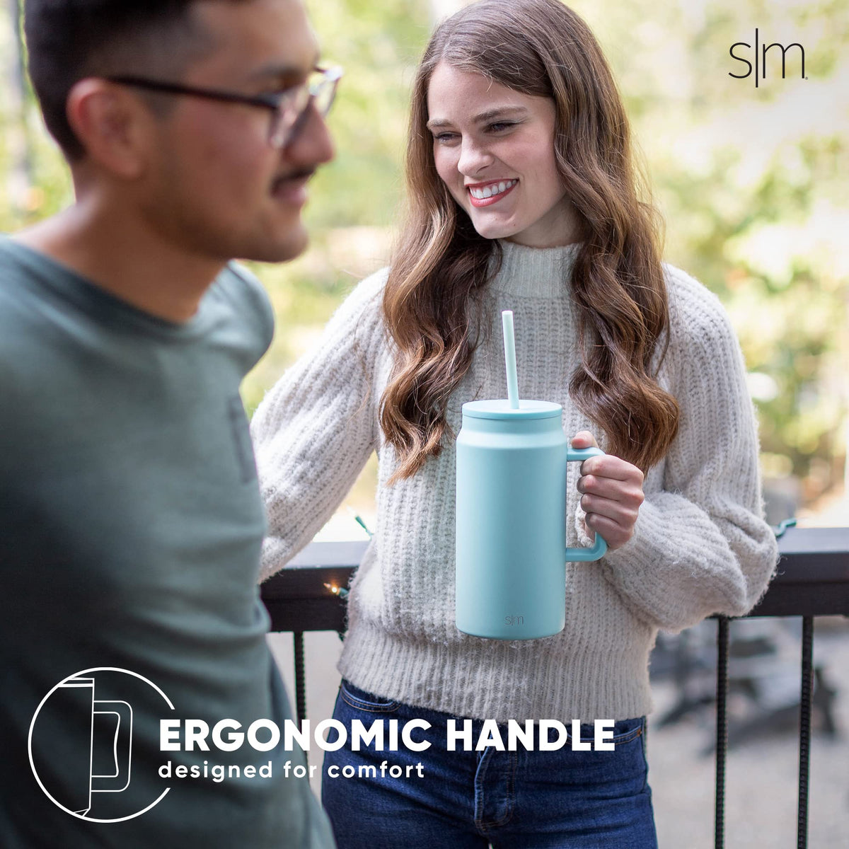 50 oz Mug Tumbler with Handle and Straw Lid