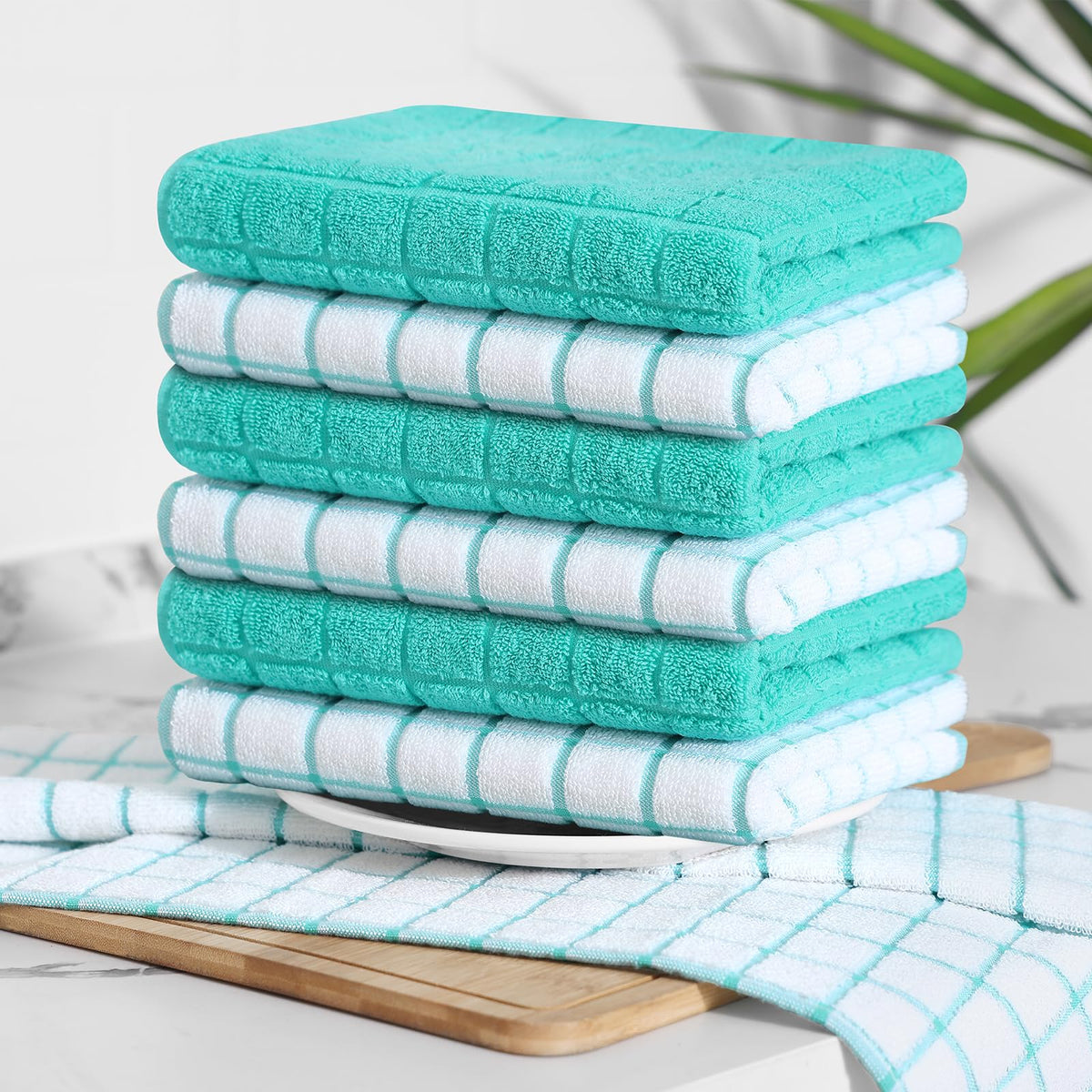 Large Premium Cotton Kitchen Towels 16"x 28" (4 Count)
